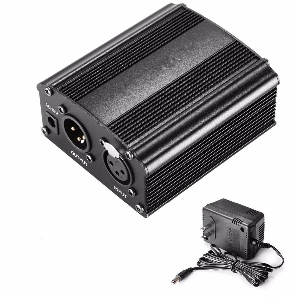 Phantom Power Microphone 1 Channel 48V Supply Condenser Mic RU-P48V