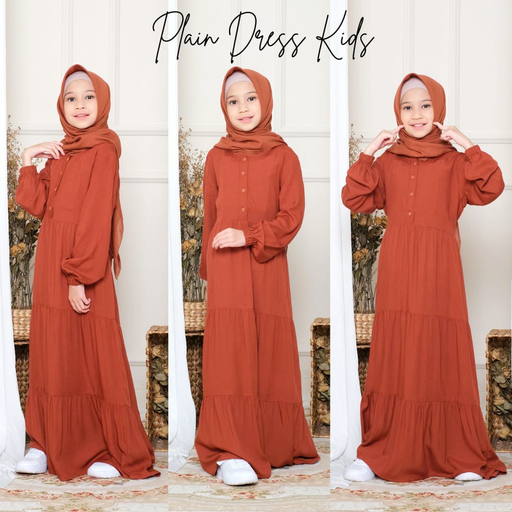 New-Gamis Anak/Homey Dress Anak-Homey Dress Polos-Bahan Katun Rayon Premium-Busana Muslim Anak murah