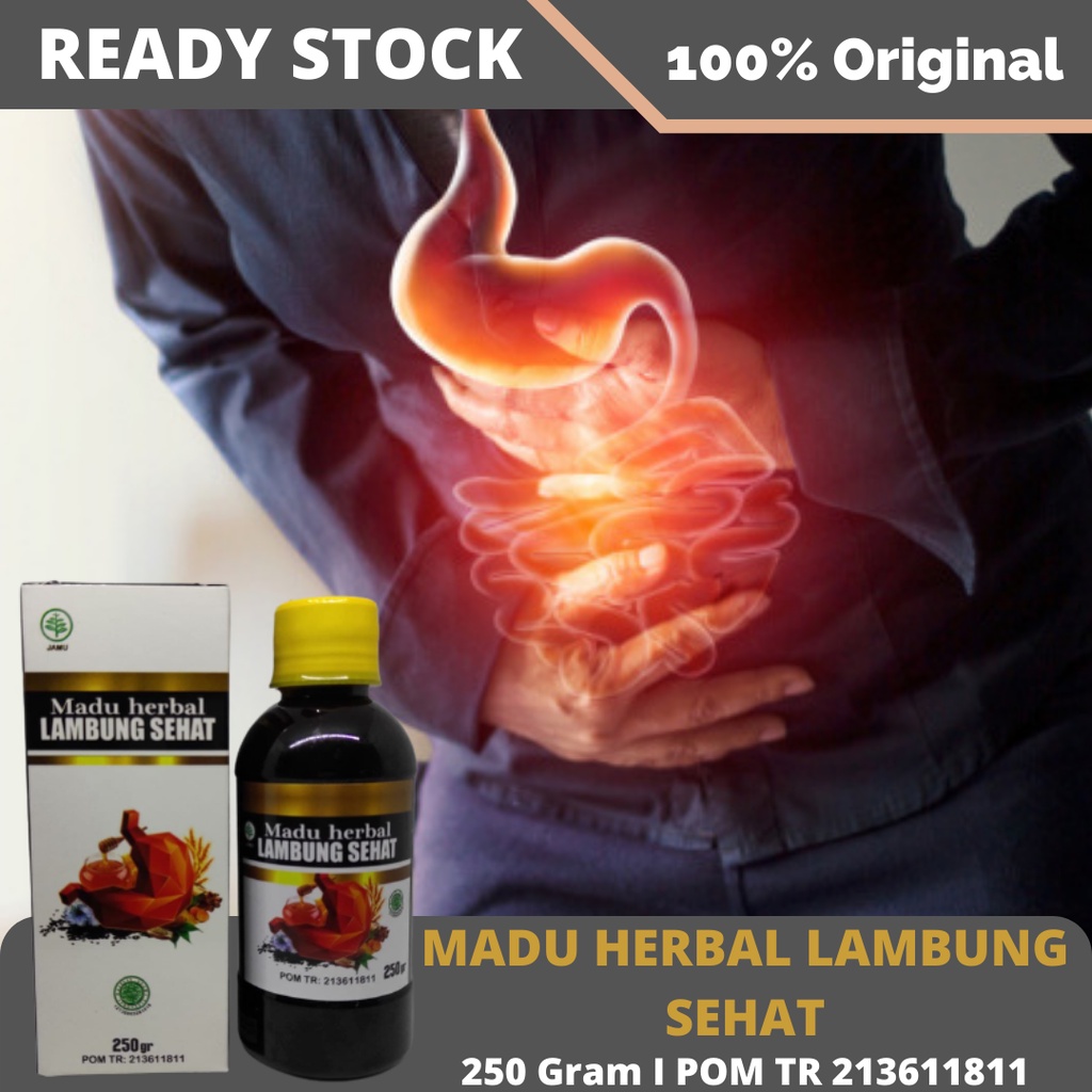 Obat Asam Lambung / Maag Kronis - Obat Perut Kembung &amp; Mual - Obat Nyeri Lambung / Ulu Hati - Obat Mual &amp; Muntah - Obat Asam Lambung Naik - Obat Lambung Perih / GERD - Obat Gangguan Pencernaan - Obat Infeksi Lambung Dengan Madu Herbal Lambung Sehat