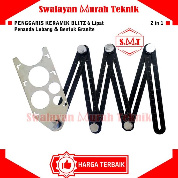 

$$$$] Penggaris Tukang Keramik BLITZ Angle Izer 6 Lipat Besi & Pelubang