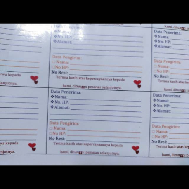 

Stiker label pengiriman ukuran standar harga per pcs