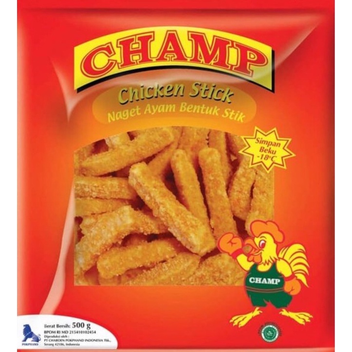 

CHAMP CHICKEN NUGGET STICK 500 GRAM - NAGET AYAM BENTUK STIK