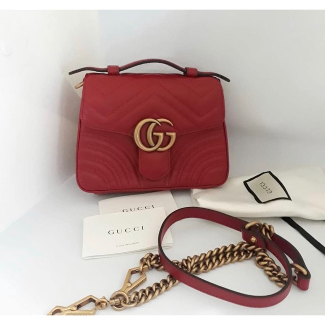 Gg marmont mini top handle bag Gucci authentic