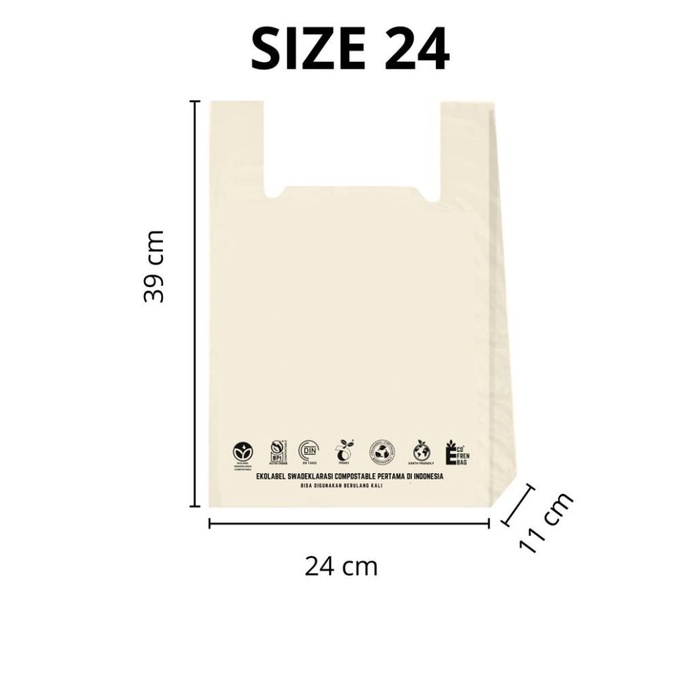 

✨ BISA COD ✨ T-shirt bag - Kantong Plastik Ramah Lingkungan Tahan Panas dan Dingin - 24