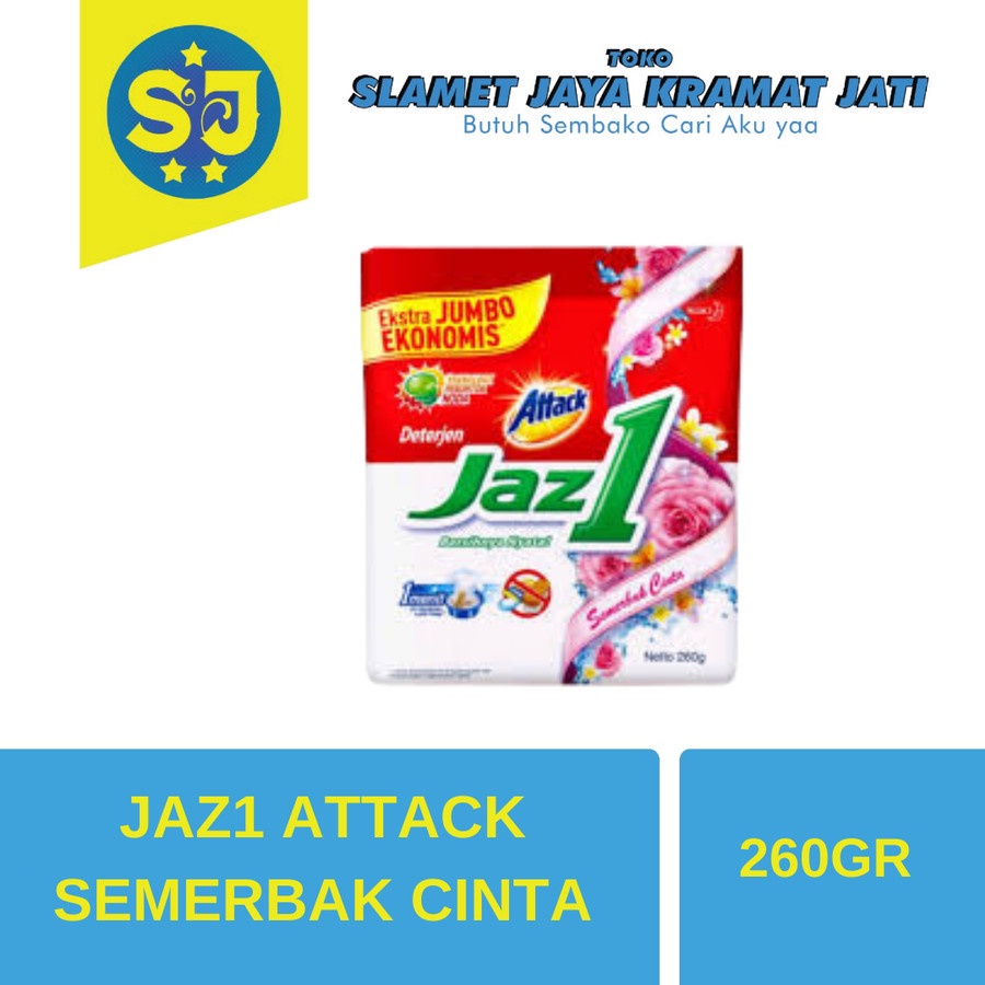 1 Pcs Deterjen Bubuk JAZ1 Attack - Semerbak Cinta / Pesona Segar 250 gram