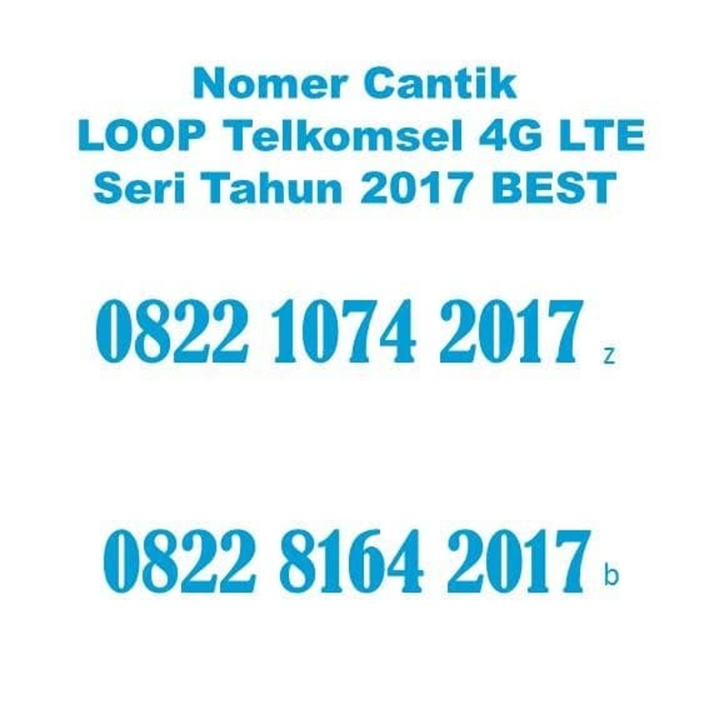 Kartu Perdana Nomor cantik  LOOP Telkomsel 4G LTE seri tahun 2017 obral
