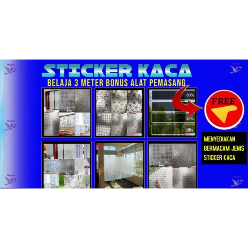 Sticker kaca Glitter / 3024 / Lebar122Cm