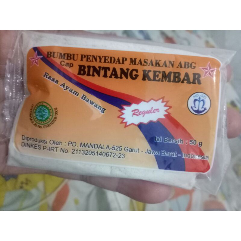 

Bumbu Penyedap BINTANG KEMBAR Rasa Ayam Bawang Spesial Kemasan 50 Gram