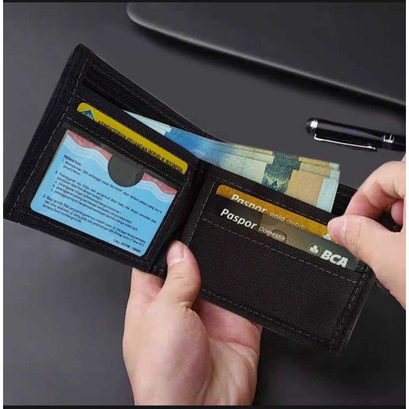 Dompet Kulit Pria Lipat Dua GC Hitam