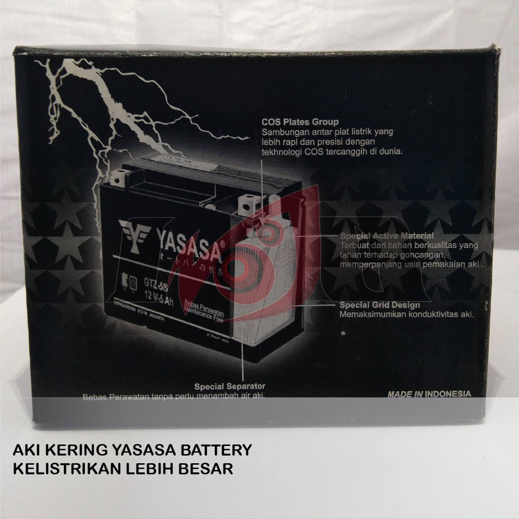 Aki Kering Yasasa Kayaba Battery GTZ-5S 12v 5Ah Universal Banyak Motor Bisa Pakai