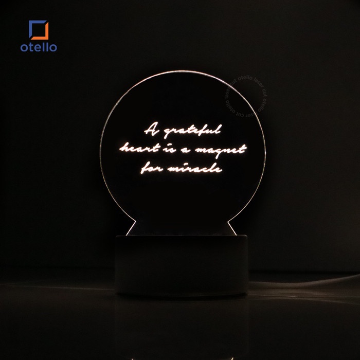 Custom Acrylic Night Lamp Quotes Words Lampu Tidur LED Hias Aesthetic Engraving Hadiah Kado Sahabat