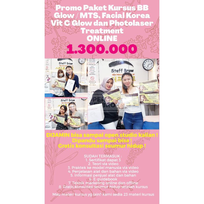 Paket Promo Kursus BB Glow/MTS, Photolaser dan Facial Vit C Glow