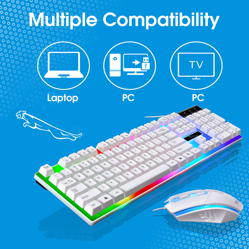 Gaming Keyboard dan Mouse  RGB / Set Gaming Mouse dan Keyboard USB Cable RGB Led