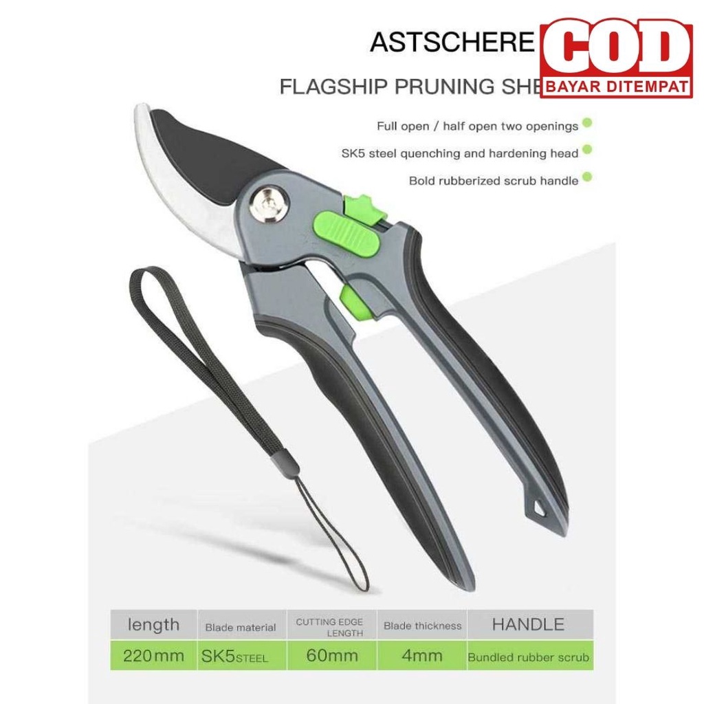 Mall KNIFEZER Gunting Taman Ranting Tumbuhan Pruning Shear Scissors - 1020