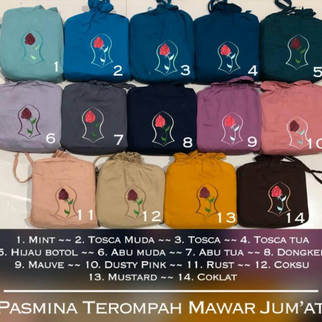 Mukena pasmina terompah mawar