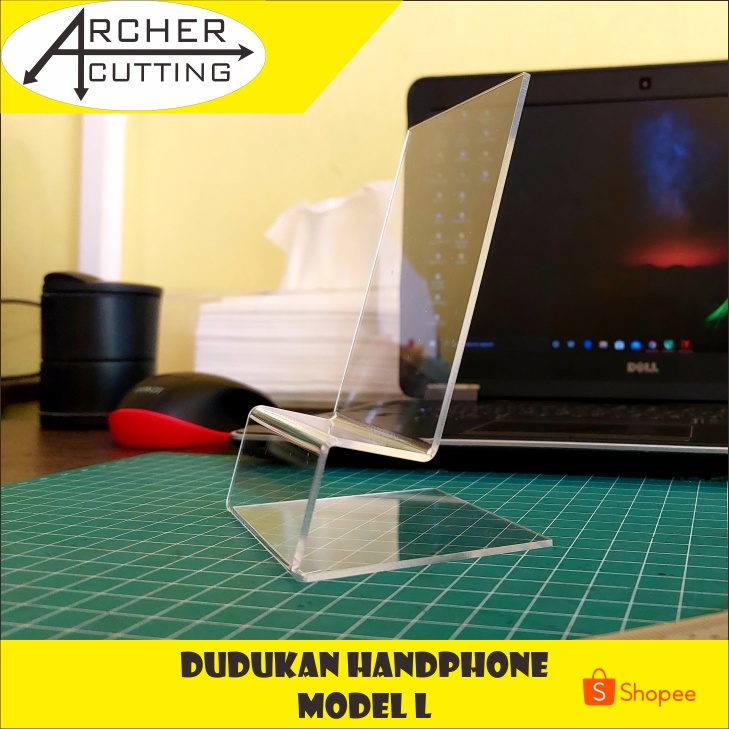 STAND HP DUDUKAN HANDPHONE PHONE HOLDER AKRILIK TIPE L