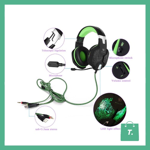 Kotion Each G2600 Headset Headphone Gaming With Microphone Camouflage - TGIO400I8