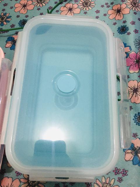 Kotak Makan Lipat Silikon Lunch Box Praktis Tempat Makan Portable Wadah Makan Susun