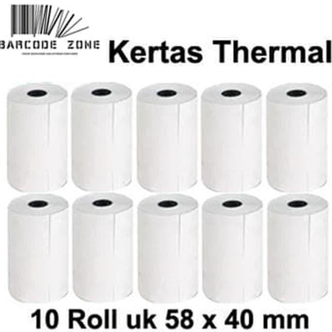 

KERTAS STRUK THERMAL PAPER / POS MOBILE PRINTER - EDC VSC 58X40MM -13 KODE 112