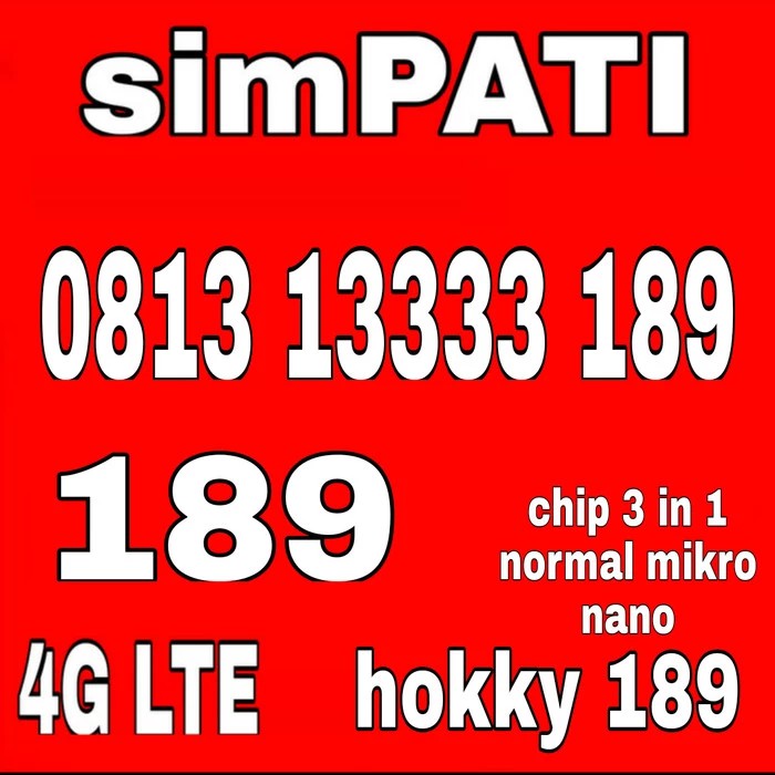 nomor simpati cantik 4G LTE rapih 0813 13333 189 murah