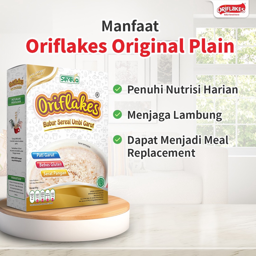 

Oriflakes Original Bubur Sereal Umbi Garut Asam Lambung / Asupan Diet 350 Gram