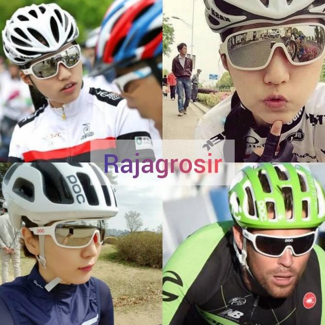 TERBAIK Kacamata Gowes POC Blade Pria Wanita 4 lensa + Frame minus