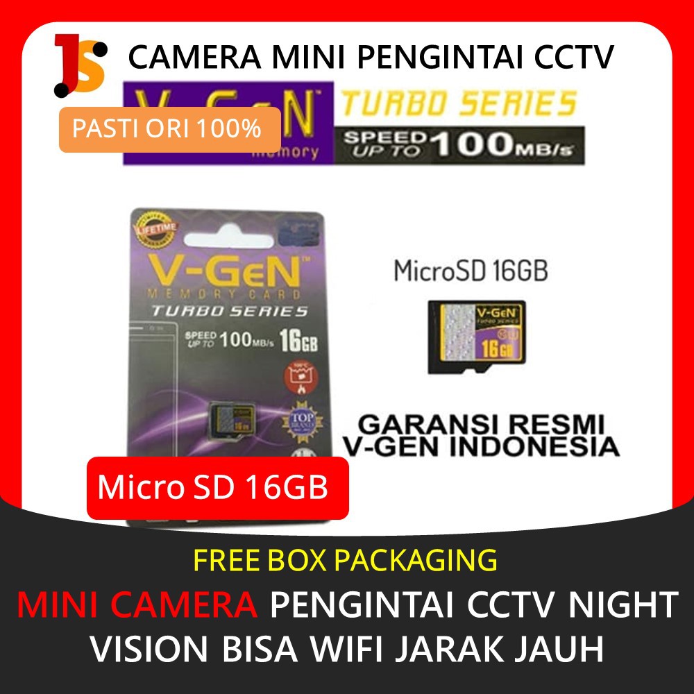 V-GEN Turbo MicroSDHC UHS-1 Class-10 66MB/s 16GB - GARANSI RESMI V-GEN JS77