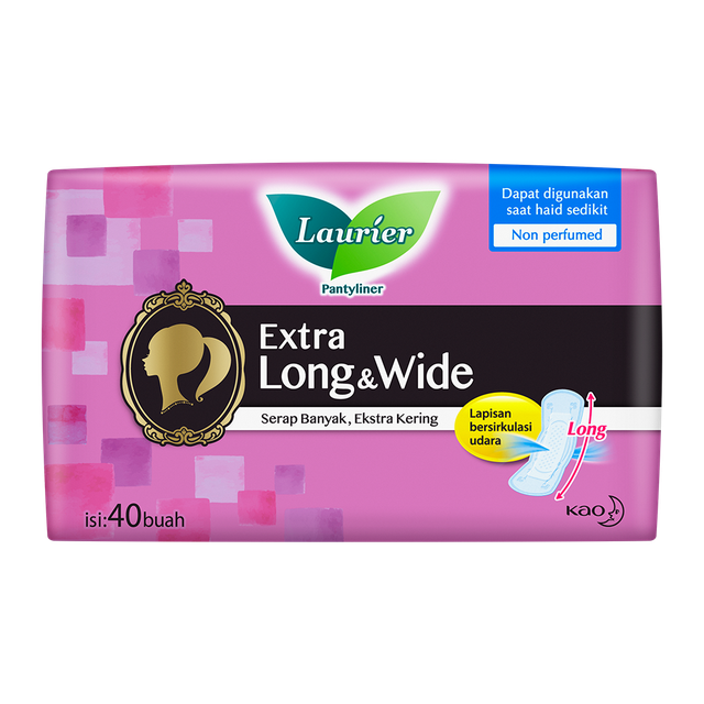 Laurier Cleanfresh Pantyliner Keputihan Breathable Extra Long and Wide Non Perfumed -Tetap Bersih &amp; Ekstra Kering Isi 40 Buah