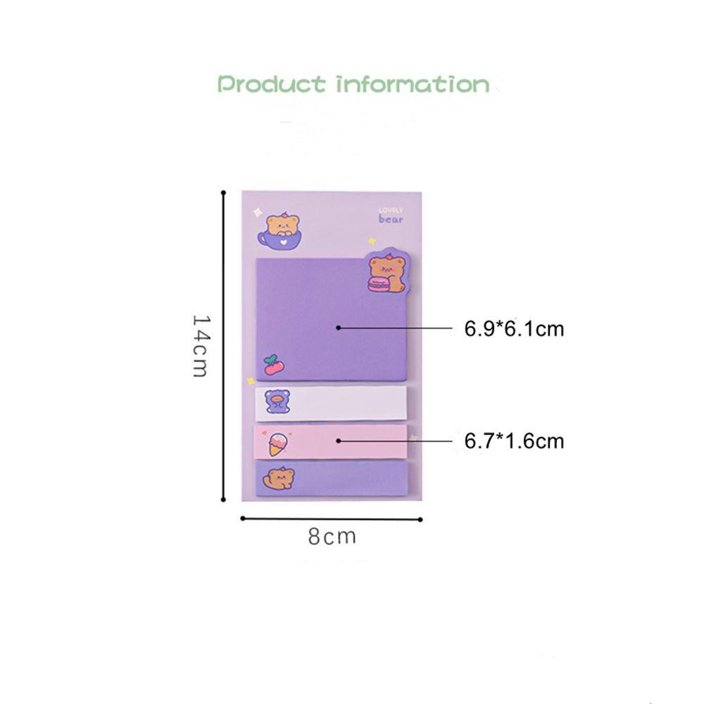 Top 80lembar Sticky Notes Kawaii Kartun Animal N Times Kertas Planner Stiker