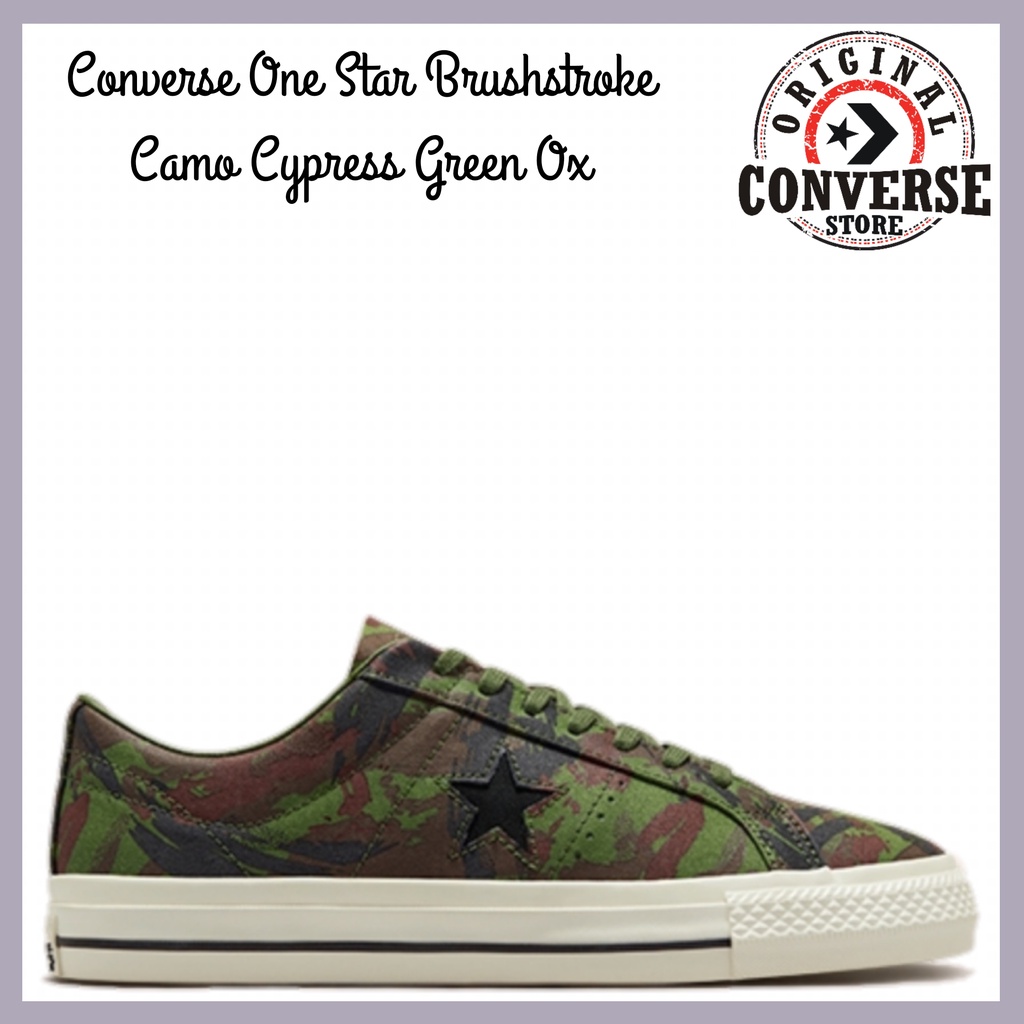ORIGINAL CONVERSE ONE STAR BRUSHSTROKE CAMO CYPRESS GREEN Ox A03678C MENS
