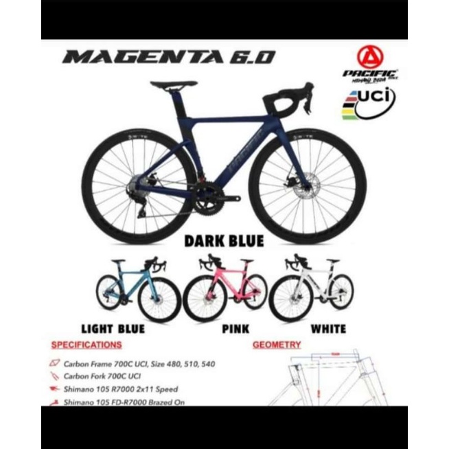 Road Bike Pacific Magenta 6.0 UCI