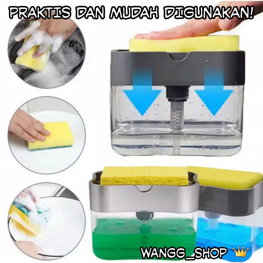 DISPENSER SABUN TEMPAT CUCI PIRING /  HOLDER SPONS CUCI PIRING 2 IN 1