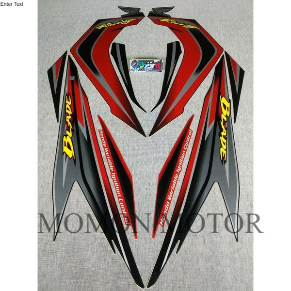 Sticker STIKER STRIPING LIS STANDAR  HONDA BLADE MERAH HITAM SILVER TAHUN 2011 2012 CW RACING