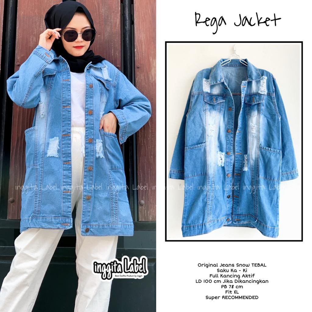 REGA JACKET BY INGGITA LABEL / JAKET JEANS WANITA MUSLIMAH / kekinian