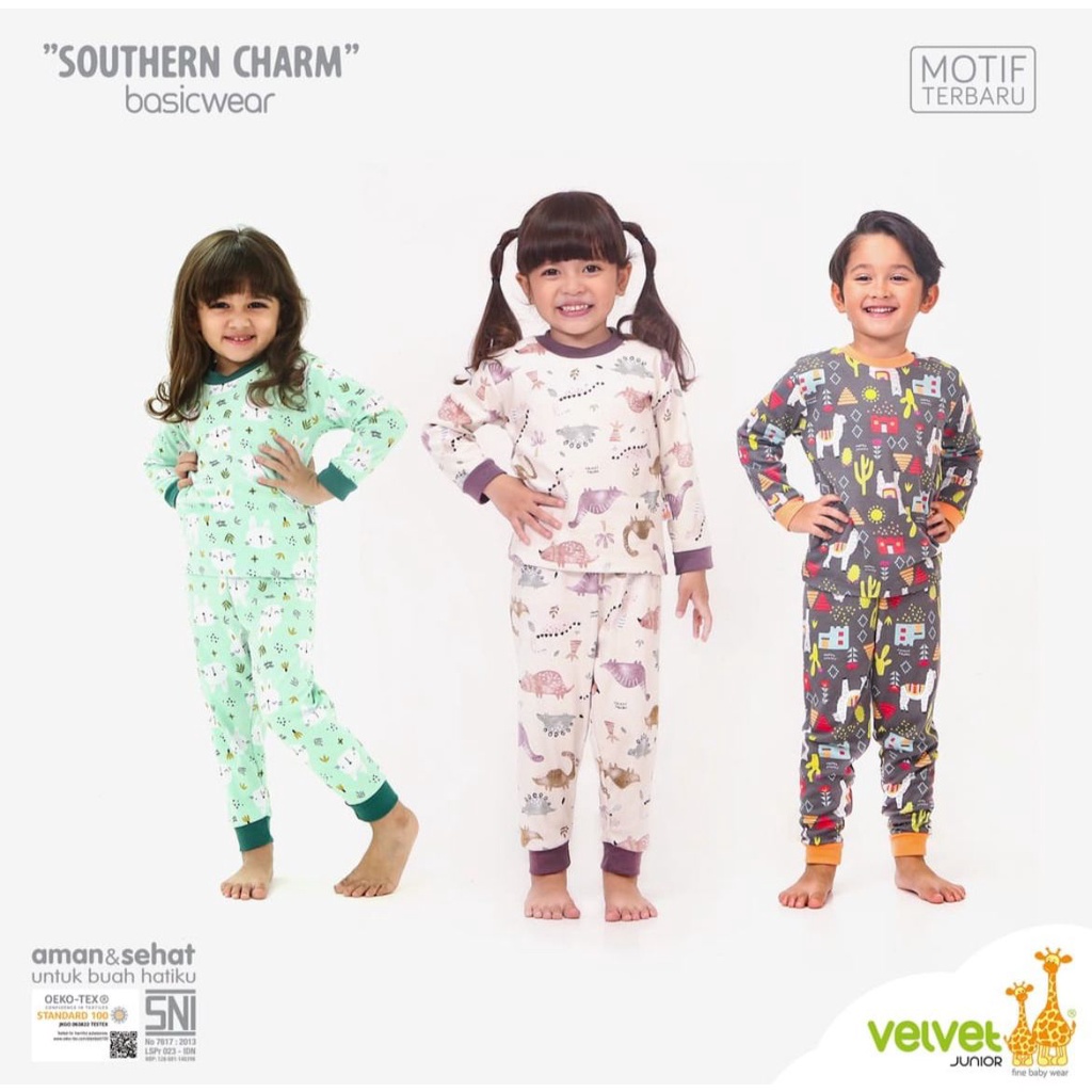 M dan L XL XXL SHOUTHERN CHARM / NORTHERN LIGHTS / MAGICAL ADVENTURES VELVET piyama velvet baju tidur bayi anak babeebabyshop