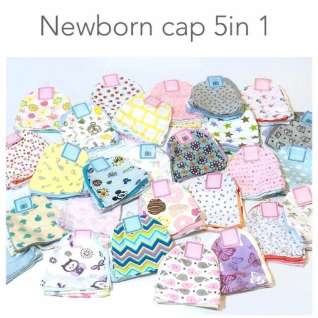 [5pcs] Topi bayi kupluk import 5in1 carte baby just to you MOTIF RANDOM!