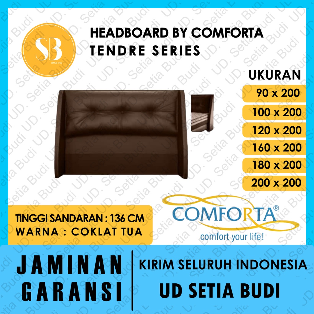 Headboard Tendre Kasur Comforta Springbed 200x200 180x200 160x200 120x200 100x200 90x200