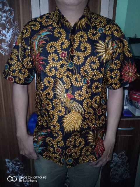 Bswart Batik Hrb026 Kenongo Hem Pendek Padi Pekalongan M L Xl Batik Pria Murah Modern Grosir Batik