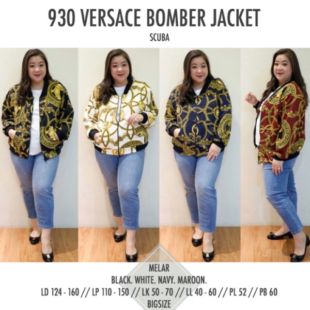SUPPLIER JUMBOBIGSIZE: KODE 930 VERSACE BOMBER JACKET JUMBO BIGSIZE BESAR PLUSSIZE