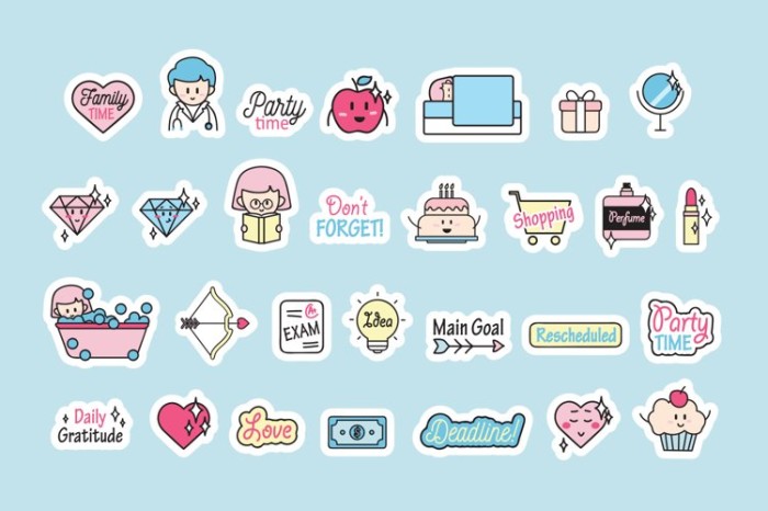 Cute Planner Stickers Collection - Vector Designs