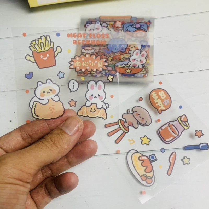 PH 10 LEMBAR Stiker import Transparan PVC Motif Kartun Lucu Untuk Dekorasi Stiker gelas stiker Scrapbook stiker hp