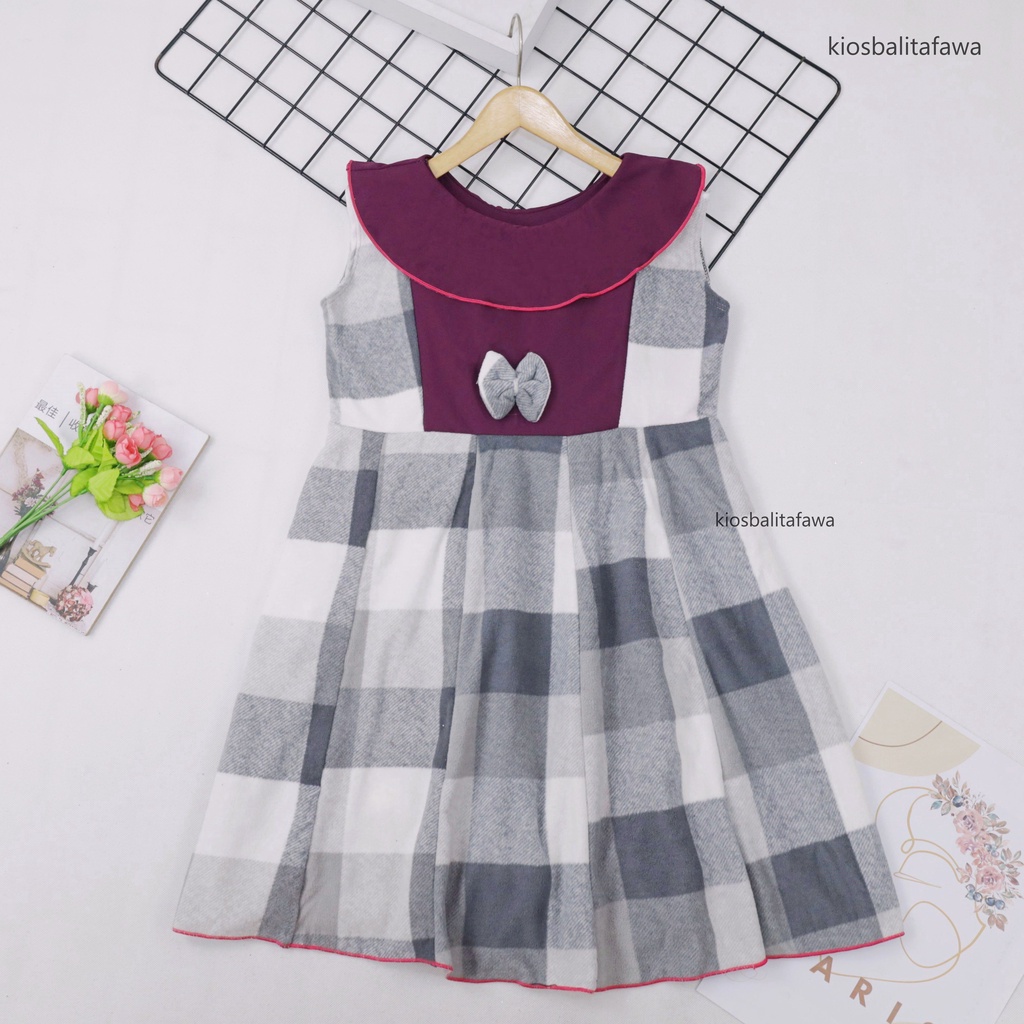 (BLUDRU FLANEL) Dress Cantika uk 6-7 Tahun / Baju Anak Perempuan Harian Yukensi Murah Grosir