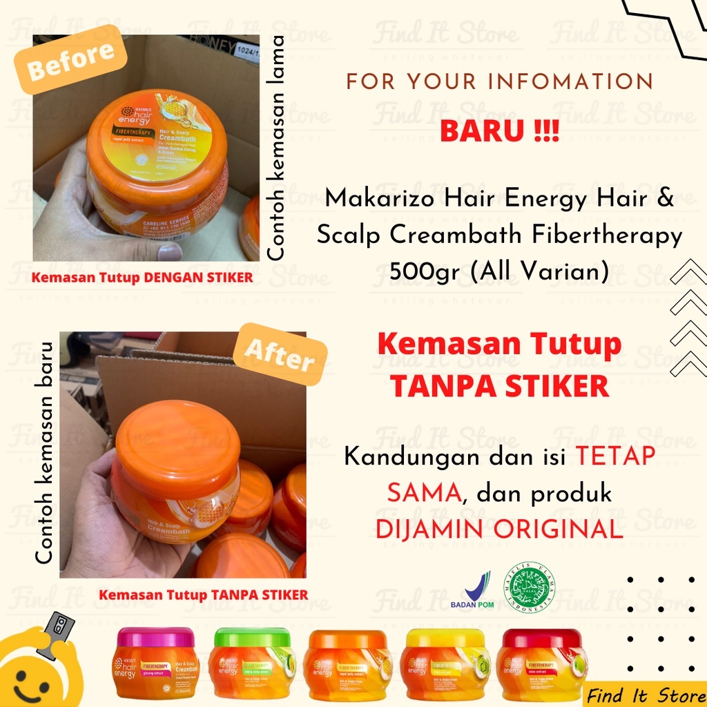 Makarizo Hair Energy Hair &amp; Scalp Creambath Fibertherapy 500gr Masker Rambut Krimbat