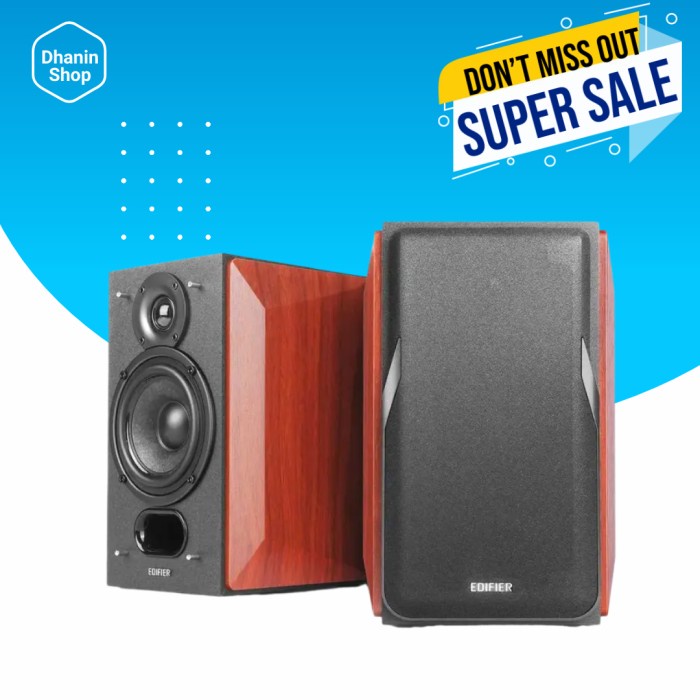Speaker Speker Spiker Pasif Portable Portabel Edifier Stereo Hifi 2.0 Super Full Bass Bookshelf Mura