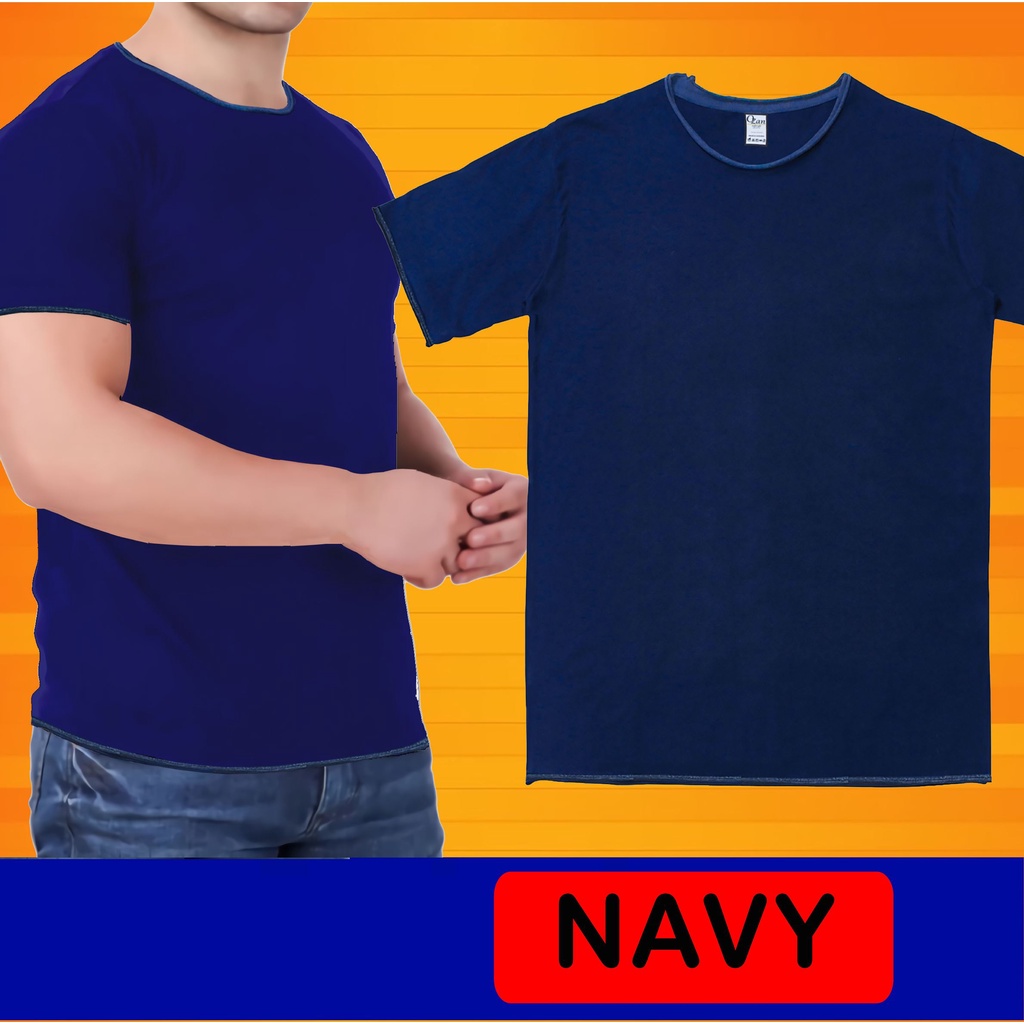 Unfinished t shirt I Kaos Polos Unisex Premium Basic T shirt Navy