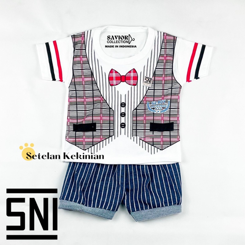 [SK] Setelan Bayi Cowok Set Anak Laki Laki Murah Grosir Baby Cowo Retro Kasual Kekinian Baby Boy Rompi Kancing