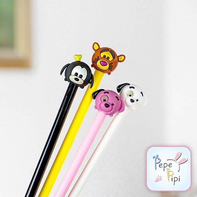 Pena Tsum Tsum Mix -4 dan 12 pcs-  Tiger Pluto Pen Pulpen Bolpen Gelpen Karakter Murah Lucu Unik
