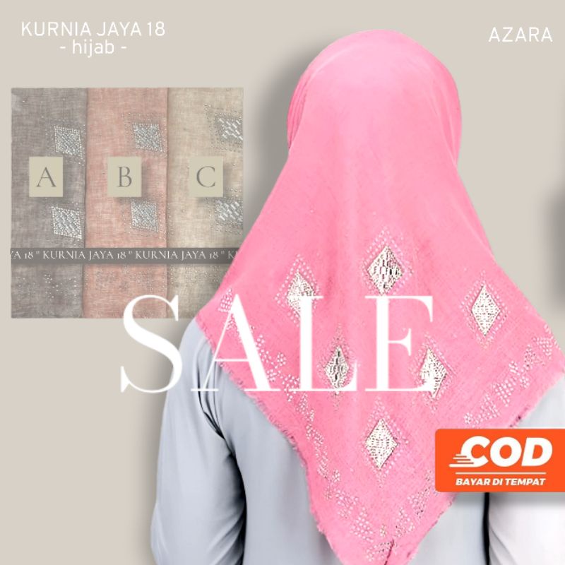 Hijab segiempat Rawis Swarovski / Payet / Manik design 01