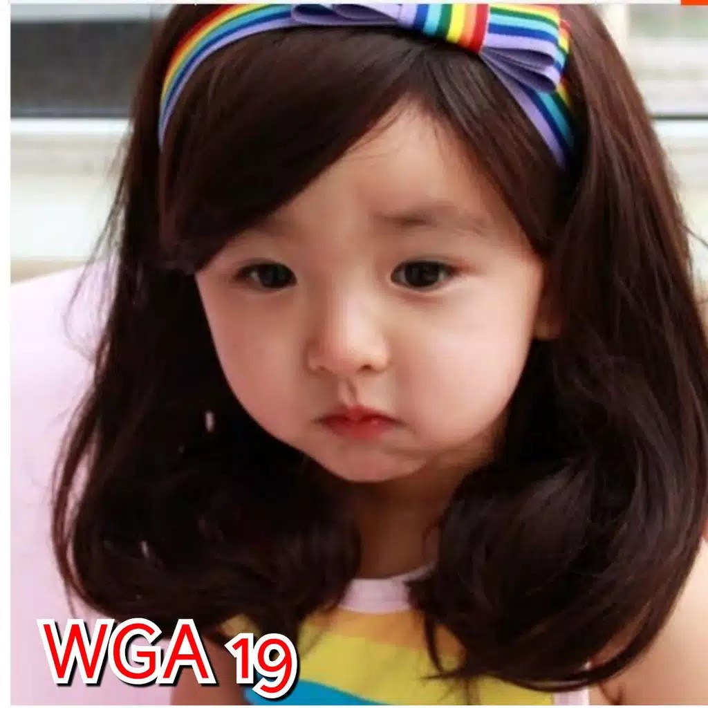 WIG RAMBUT PALSU ANAK MODEL SEBAHU CURLY PONI SAMPING NO 19 DS KIDS WEAR