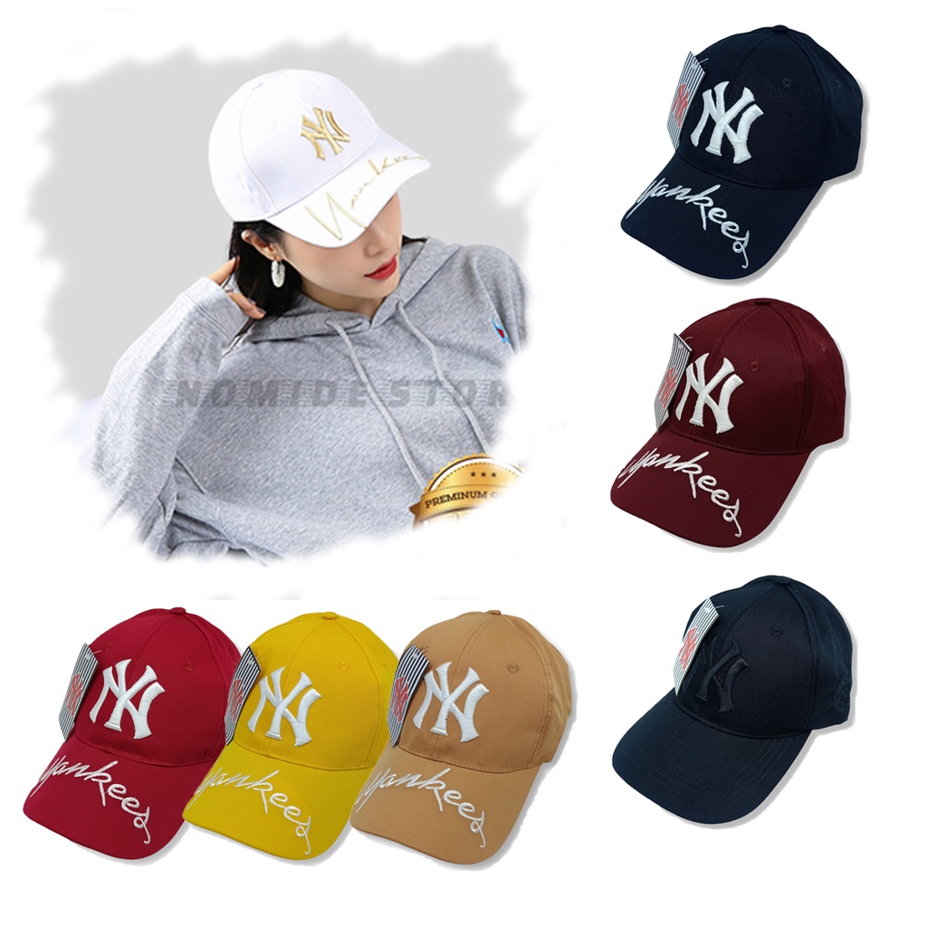 JF COLLECTION Topi Baseball Bordir NY Yankees Dewasa Laki Laki Perempuan Topi Korea Keren